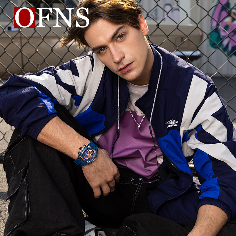 OFNS Modni potpuno novi stil Muški sat 50M Vodootporan, svjetleći Sport na otvorenom Timing Muški sat Kvarcni trend Mladinski satovi Hot