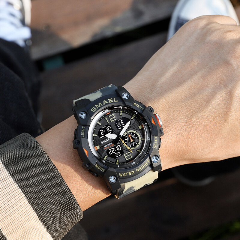 MALI Vojni kvarcni sportski sat Budilica Otporan na udarce 50M Vodootporan 8007MC Muški satovi Digitalni