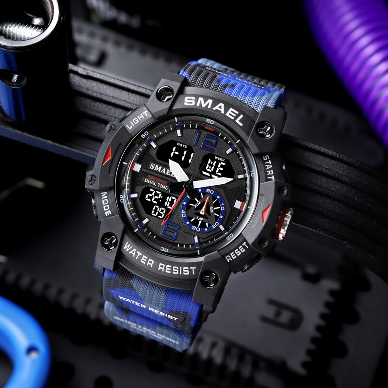 MALI Vojni kvarcni sportski sat Budilica Otporan na udarce 50M Vodootporan 8007MC Muški satovi Digitalni