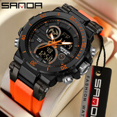 SANDA G stil Muški sat s dvostrukim zaslonom Sportovi na otvorenom Elektronički ručni sat Budilica Vodootporni kronograf Kvarcni satovi