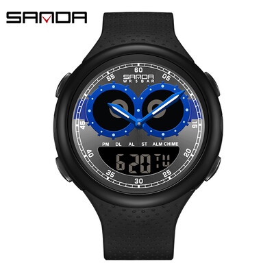 SANDA Uus G-stiilis meeste käekell Sport veekindel stopper kronograaf Kahe ekraaniga kvartsist randmekell LED digitaalne elektrooniline kell