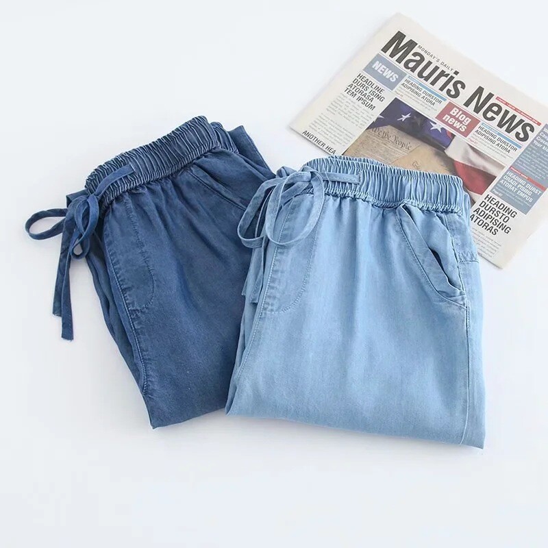 Proljeće ljeto Nove traperice Hlače Ležerna ženska odjeća Tanak elastični struk Prozračne široke Harem traper hlače za sve vrste B37503JC