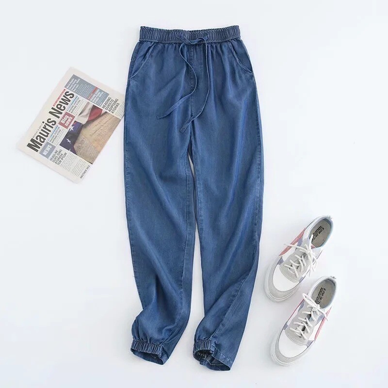 Proljeće ljeto Nove traperice Hlače Ležerna ženska odjeća Tanak elastični struk Prozračne široke Harem traper hlače za sve vrste B37503JC