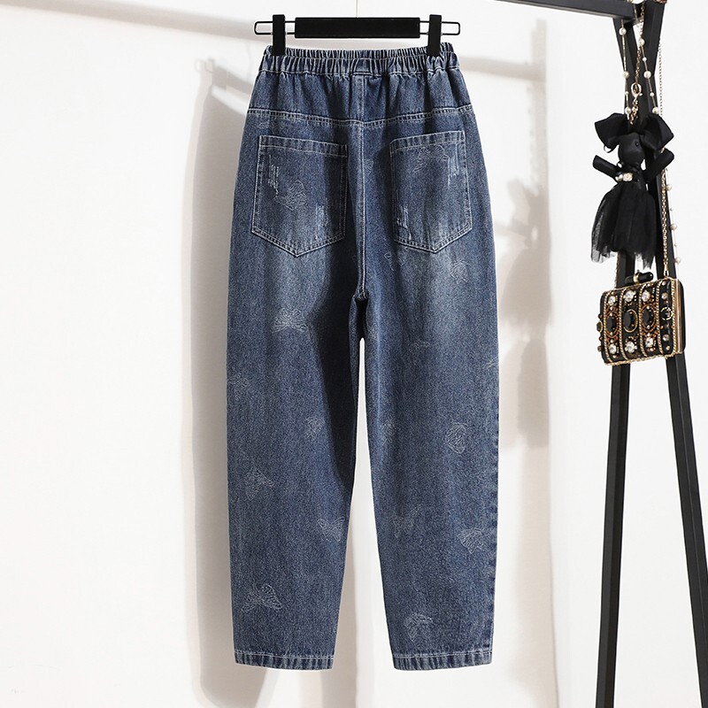 Ženske ležerne traperice do gležnja Novo jesen 2021. Jednostavan stil Vintage široke ženske traper harem hlače B904