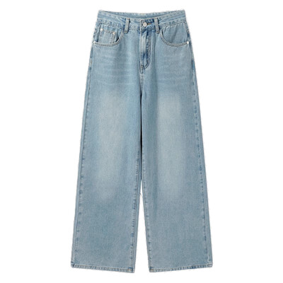 Jesenske traperice 2024. s mašnom, korejski y2k vezeni retro traper visokog struka, uske ravne traper hlače širokih nogavica