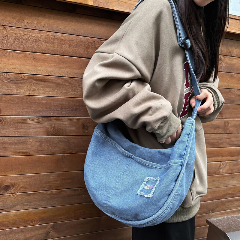 Jaapani retro teksakangast Crossbody kott Naiste multifunktsionaalne kott Mood Kokkupandavad käekotid Naiste suur reisikott