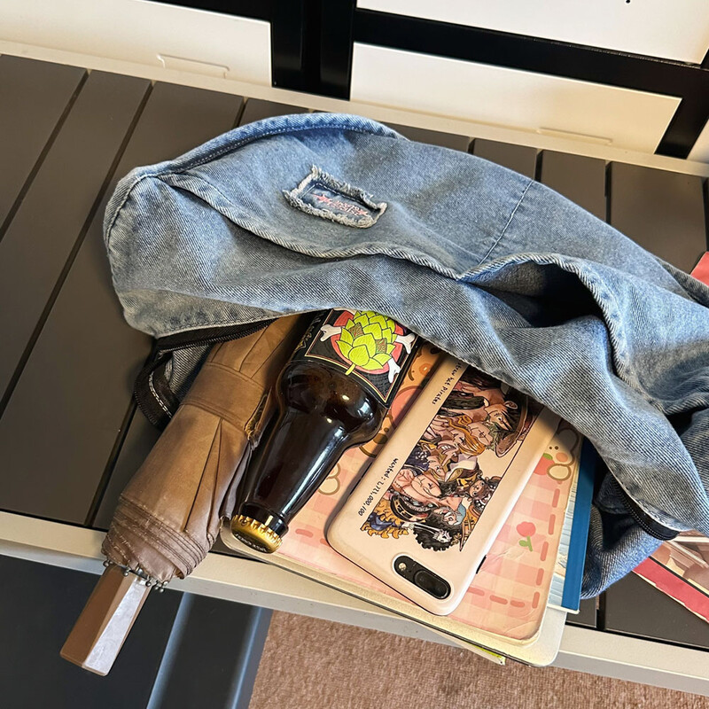 Jaapani retro teksakangast Crossbody kott Naiste multifunktsionaalne kott Mood Kokkupandavad käekotid Naiste suur reisikott