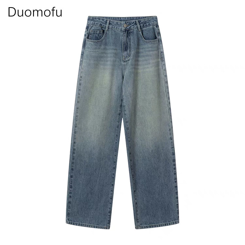 Duomofu Vintage Isprane široke ženske traperice pune dužine Jesenski šik visokog struka, uske ravne ležerne modne jednostavne S-XLženske traperice
