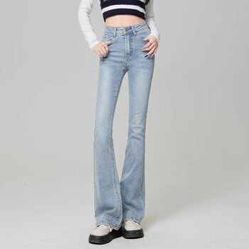 Γυναικεία Vintage High Street Bell Jeans Lady Sexy Slim Fit Τζιν παντελόνι Flare Βαθύ μπλε ανοιχτό μπλε μαύρο μπλε γκρι παντελόνι