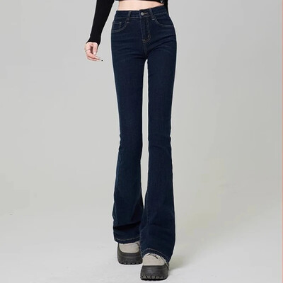 Γυναικεία Vintage High Street Bell Jeans Lady Sexy Slim Fit Τζιν παντελόνι Flare Βαθύ μπλε ανοιχτό μπλε μαύρο μπλε γκρι παντελόνι