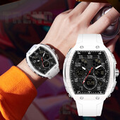 Muški sportski digitalni ručni satovi za muškarce sat s dva zaslona Man Tonneau satovi kronograf svjetleći silikonski remen Dropship