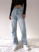 2024. nove ženske traperice, ženske svijetloplave ravne široke hlače visokog struka, uski kroj, udobne za sve