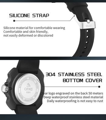 Sanda 1301 Quartz Ρολόι Silicone Fashion Trend Ανδρικό ρολόι Απλό αδιάβροχο ηλεκτρονικό ρολόι χαλαζία Ανδρικό ρολόι