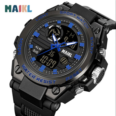 MAIKL G Style Мъжки цифров часовник Дата Военни спортни часовници Водоустойчив електронен ръчен часовник Мъжки часовник Orologio da uomo GM04