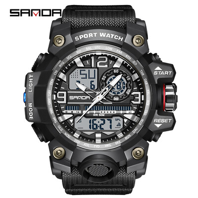 SANDA G stil Novi muški sat 50M Vodootporni sportski vojni kvarcni sat za muški Electron digitalni ručni sat Reloj De Hombre