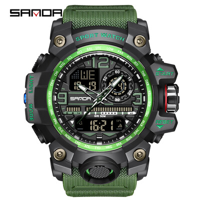 SANDA G stil Novi muški sat 50M Vodootporni sportski vojni kvarcni sat za muški Electron digitalni ručni sat Reloj De Hombre