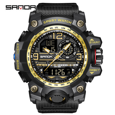 SANDA G stil Novi muški sat 50M Vodootporni sportski vojni kvarcni sat za muški Electron digitalni ručni sat Reloj De Hombre