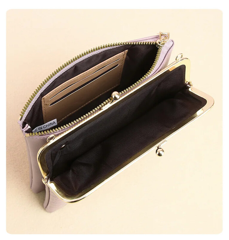 Mood naiste klambrikotid PU-nahast põikkott Suudluslukuga rahakott Kotid Väike naiste mobiiltelefonikott naistele