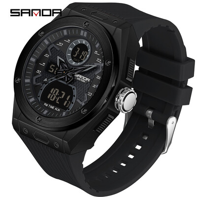 SANDA New Hot Trend korejsko izdanje LED elektronički sat muški kreativni personalizirani modni sportski vodootporni kvarcni muški sat