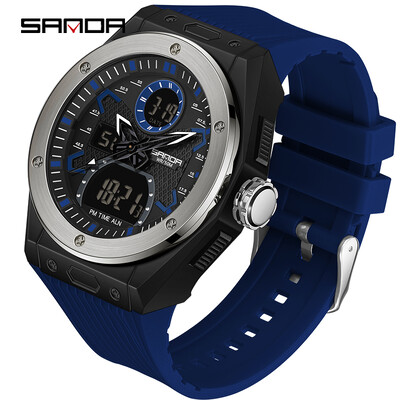 SANDA New Hot Trend korejsko izdanje LED elektronički sat muški kreativni personalizirani modni sportski vodootporni kvarcni muški sat