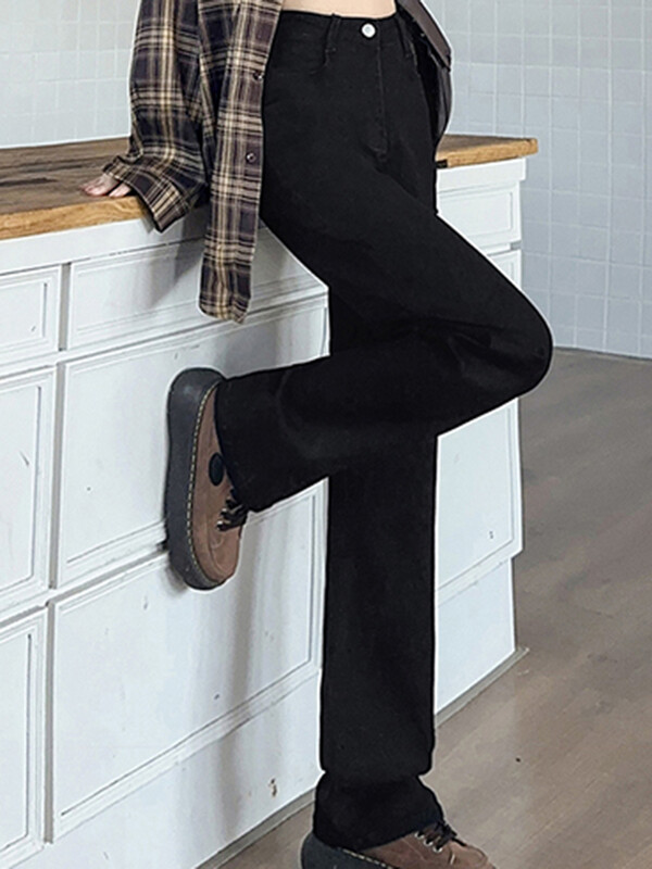 Ženske nove modne vrećaste prevelike traperice s ravnim nogavicama visokog struka Ženske klasične ležerne ulične retro plave traper hlače