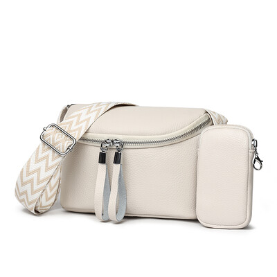 Ehtsast nahast õlakott Naiste moe laia rihmaga ristkehaga kott Disainer Kvaliteetne veisenahast käekott, ühevärviline sidur