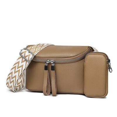 Ehtsast nahast õlakott Naiste moe laia rihmaga ristkehaga kott Disainer Kvaliteetne veisenahast käekott, ühevärviline sidur