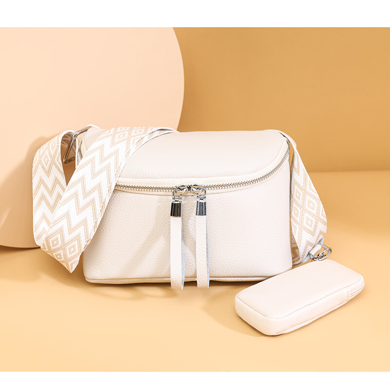 Ehtsast nahast õlakott Naiste moe laia rihmaga ristkehaga kott Disainer Kvaliteetne veisenahast käekott, ühevärviline sidur