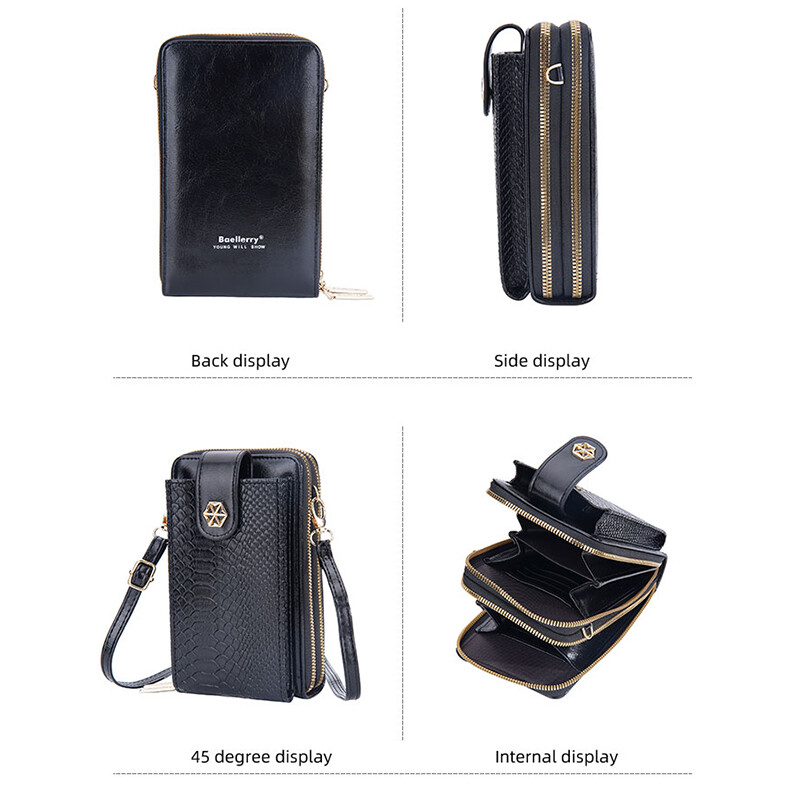 Baellerry Nova telefonska torba Ženski novčanici Torbice preko ramena s patentnim zatvaračem Brand Ženske torbice Clutch torbice s džepovima za novčiće Novčanik za djevojčice