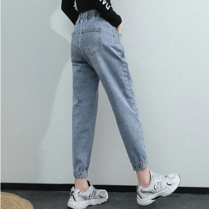 Bijele traperice za žene visokog struka Harem Mom Jeans Proljetne nove crne ženske traperice Streetwear hlače Ženske harem hlače ženska odjeća