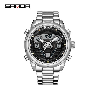 SANDA 9022 Ceas electronic original pentru bărbați Ceas de mână Ceasuri de design cu volan Ceas de mână sport, impermeabil, luminos, digital