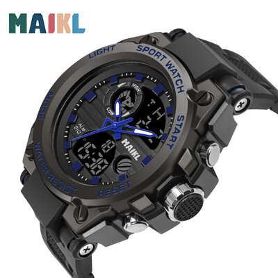 MAIKL G Style Muški vrhunski digitalni sat Vojni sportski satovi Vodootporni elektronički ručni sat s dvostrukim zaslonom Relogio Masculino GM04