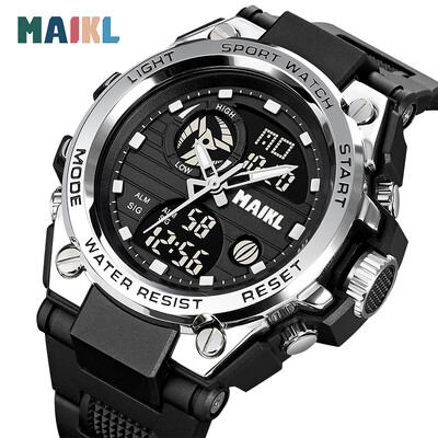 MAIKL G Style Muški vrhunski digitalni sat Vojni sportski satovi Vodootporni elektronički ručni sat s dvostrukim zaslonom Relogio Masculino GM04