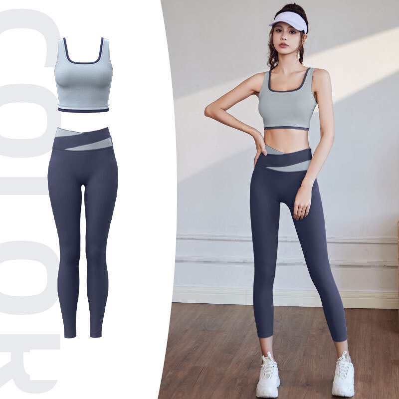 Visoko elastični sportski grudnjak s blokovima boja Push Up za otkrivanje grudi Sekundarni grudnjak za povećanje grudi Joga grudnjak otporan na udarce