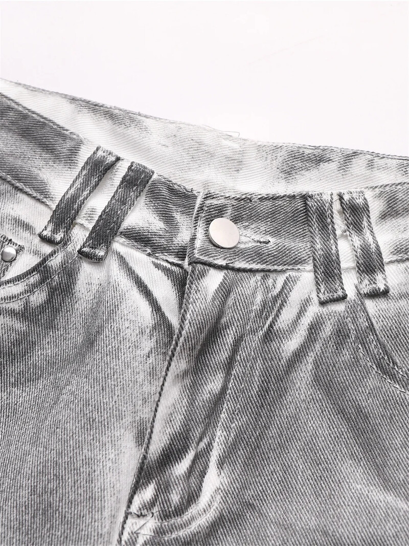 Dizajnerske traperice za žene Dirty Fit Y2k modne vrećaste američke vintage traperice širokih nogavica Grunge stil Destroy Wash bijele traper hlače