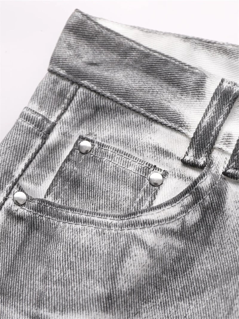 Dizajnerske traperice za žene Dirty Fit Y2k modne vrećaste američke vintage traperice širokih nogavica Grunge stil Destroy Wash bijele traper hlače