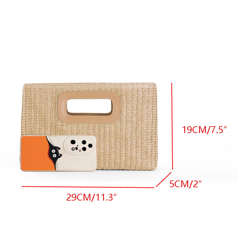 Boemska tkana ženska ručna torba velikog kapaciteta Slamnata velika torba Ležerna ljetna torba za plažu Ručno izrađene torbe od pruća Lanac za rame