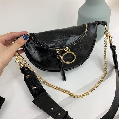 Vintage kvalitetne kožne torbe preko ramena s lancem Ženska mala torbica na rame Ženska torba oko struka Ženske ležerne torbice i torbice