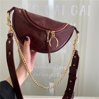 Vintage kvalitetne kožne torbe preko ramena s lancem Ženska mala torbica na rame Ženska torba oko struka Ženske ležerne torbice i torbice