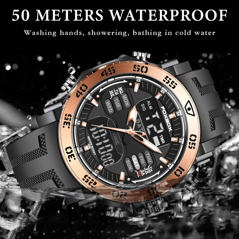 LIGE Muški digitalni sat Vojni veliki satovi Modni vodootporni elektronski ručni sat Muški sportski sat za plivanje Relogio Masculino