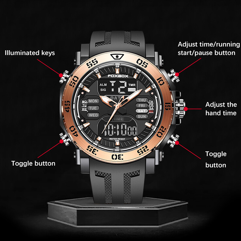 LIGE Muški digitalni sat Vojni veliki satovi Modni vodootporni elektronski ručni sat Muški sportski sat za plivanje Relogio Masculino