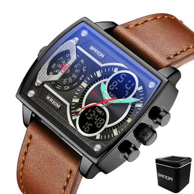 SANDA digitalni LED sat muški vojni sportski kvarcni ručni sat vrhunske marke luksuzni štoperica vodootporni muški elektronički satovi 6032