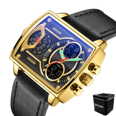 SANDA digitalni LED sat muški vojni sportski kvarcni ručni sat vrhunske marke luksuzni štoperica vodootporni muški elektronički satovi 6032