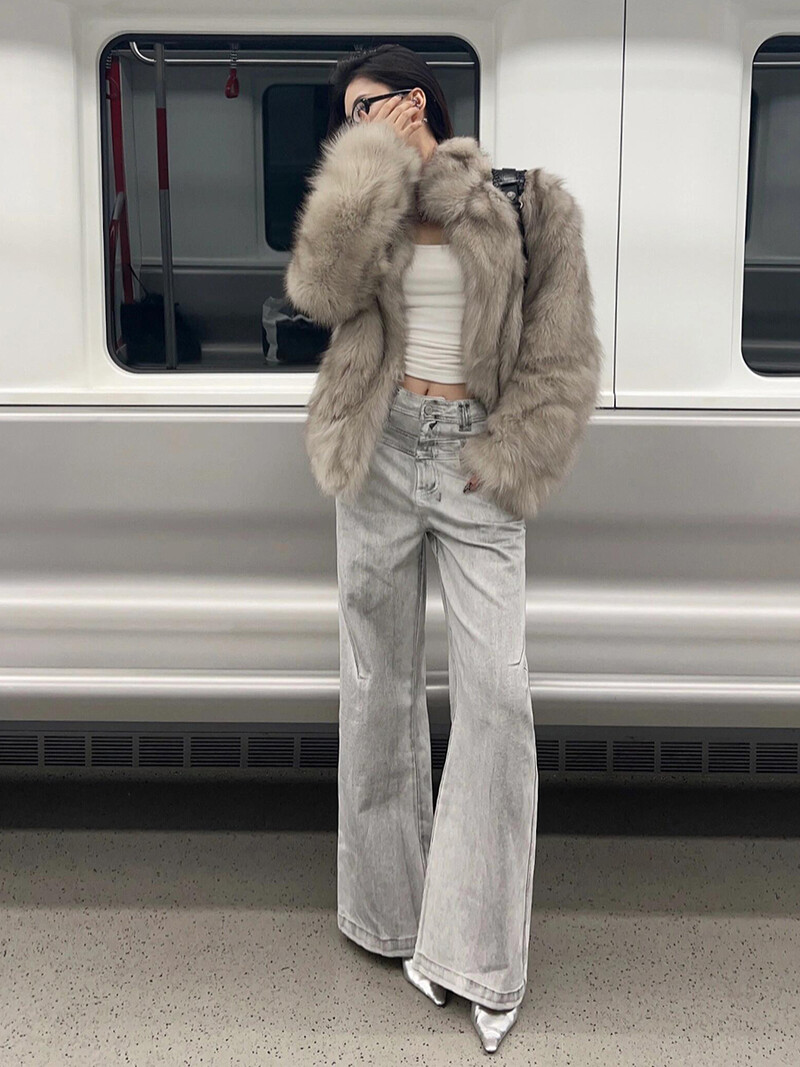 ReddaChic Denim White Dirty Wash laia säärega püksid Naiste suur Retro Pintuck High Rise Do Old Baggy Teksad Grunge Y2k Tänavarõivad