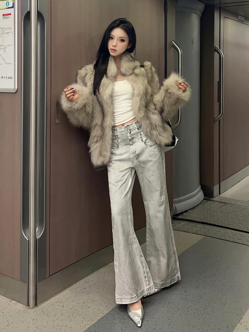 ReddaChic Denim White Dirty Wash laia säärega püksid Naiste suur Retro Pintuck High Rise Do Old Baggy Teksad Grunge Y2k Tänavarõivad