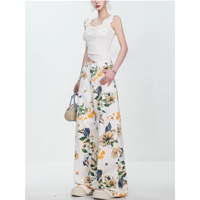 2024 Bijele traperice Ženske Y2K Hip Hop modne vintage Cargo traperice visokog struka Ulična odjeća Ležerne traper hlače širokih nogavica širokih džepova