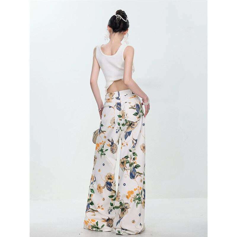 2024 Bijele traperice Ženske Y2K Hip Hop modne vintage Cargo traperice visokog struka Ulična odjeća Ležerne traper hlače širokih nogavica širokih džepova