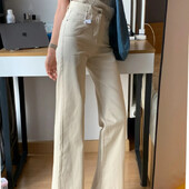 Hlače visokog struka za žene s džepovima Off Bijele hlače Ravne nogavice Ženske traperice Luksuzni dizajner Baggy Xxl Z Novo u RA