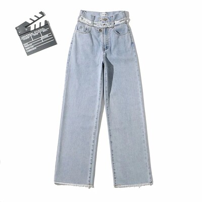 Bijele traperice širokih nogavica Traper hlače visokog struka Ženske široke Boyfriend traperice Ležerne široke hlače y2k