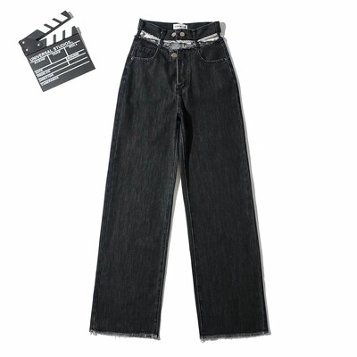 Bijele traperice širokih nogavica Traper hlače visokog struka Ženske široke Boyfriend traperice Ležerne široke hlače y2k